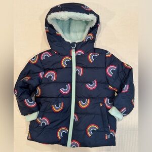 NWT Swiss Tech Navy Blue with Rainbows 2T